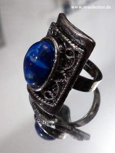 Schmuckstein Lapis Ring Antikes Design Lang